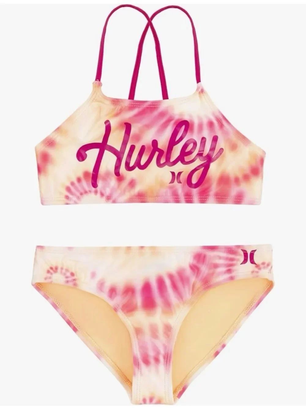 Hurley Pink Tie-Dye Girls' Two-Piece Swim Set